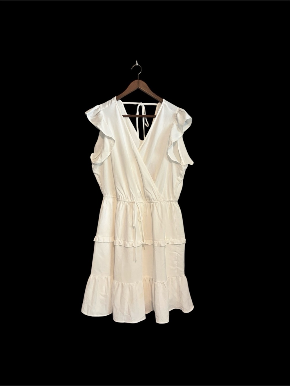 Andree by Unit NWT White Ruffled Flutter Sleeve Dress